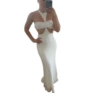 Jovani White Gown with Cutouts